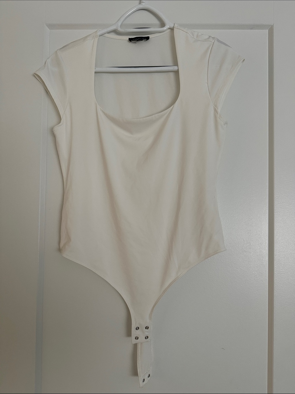 Dynamite Cream Short Sleeve Scoop Bodysuit